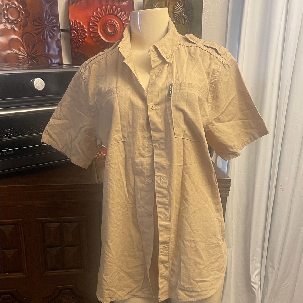 Men's Short Sleeve Utility Shirt - Tan